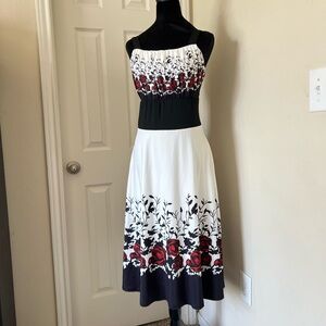 Black and White Halter Midi Sundress